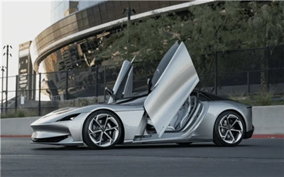 Amerikāņu jauno jaudas zīmolu tīrā elektriskā superauto laišana klajā ir ārkā...